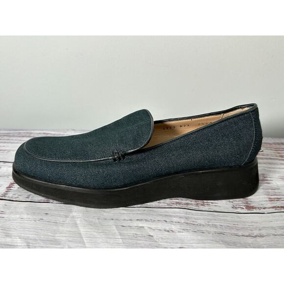 Salvatore Ferragamo Sport Women's Blue Denim Flats Loafer Canvas Size 7.5 - Picture 5 of 10